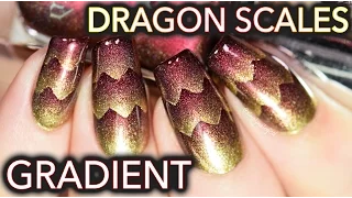 Dragon Scales nail art! (aka Triple Scaled gradient)