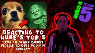 REACTING TO NUKES TOP 5 - Top 10 SCARY Ghost Videos To Give You PIT STAINS (TERRIFYING!)