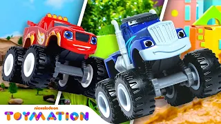 Blaze vs. Crusher Tug of War, Races, & Rescues! 🚙 | Blaze and the Monster Machines Toys | Toymation