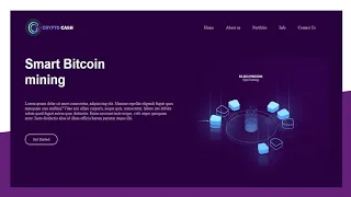 Responsive Crypto Currency Mining Website Landing Page With HTML CSS and JavaScript