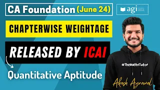 Quantitative Aptitude CA Foundation June 2024 Chapterwise Weightage released by ICAI | Akash Agrawal