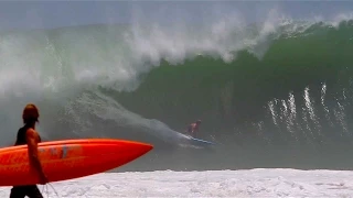 Surfing massive waves in Puerto Escondido