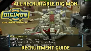 Digimon World PS1 - All Recruitable Digimon (Recruitment Guide)