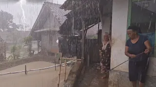 Super heavy rain and strong winds in my village | Sleep instanly with the sound of heavy rain | ASMR