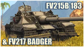 FV215b (183) & FV217 Badger • WoT Blitz Gameplay