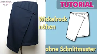 Rock in Wickeloptik / Wickelrock nähen ohne Schnittmuster