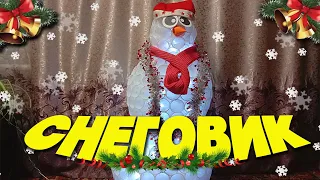 Снеговик из стаканчиков своими руками. Snowman. Поделки