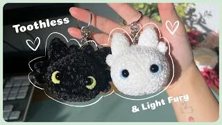 Crochet Toothless & Light Fury Tutorial ♡ Cute Couple / Bff Keychain