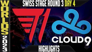 T1 vs C9 Highlights | Worlds 2023 Swiss Stage Day 4 Round 3 | T1 vs Cloud9