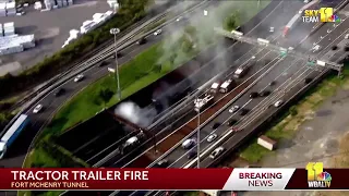 SkyTeam 11 is over a fire at the Fort McHenry Tunnel wbaltv.com/traffic