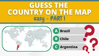 Guess the Country on the Map Quiz Challenge | easy PART 1