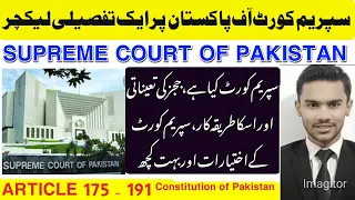 Detailed lecture on Supreme court of Pakistan / Constitution of Pakistan, 1973