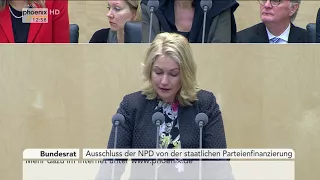 Sitzung des Deutschen Bundesrates zum Ausschluss der NPD von der Parteienfinanzierung am 02.02.18