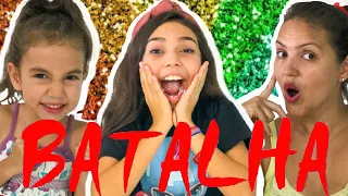 SLIME - BATALHA DE SLIME - BATALHA DE GLITTER SLIME COM COLA BRANCA - ENTÃO ROBERTA?