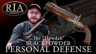 When double barrels aren't enough - Percussion "Howdah" Pistol with Snap Bayonet | RIAC