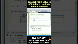 Convert JSON data values into Table rows and columns #sqlserver #json