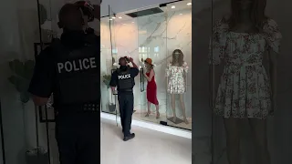 Woman trys to escape by pretend to be a mannequin #Shorts