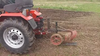 Вспашка огорода, посадка картошки  мини трактором