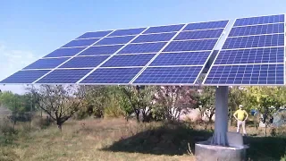 Установка контроллера СОНЯХ на солнечном трекере 40 панелей