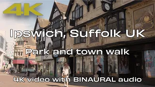🇬🇧 Ipswich Suffolk UK⎮Park and Town | Barefoot Walk ☀️👣