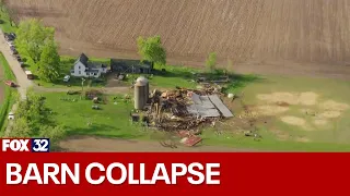 Barn collapses in McHenry County