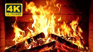 Cozy Fireplace 4K 🔥 Cheminée avec des sons de feu crépitants. Cheminée brûlant 4K Ultra HD