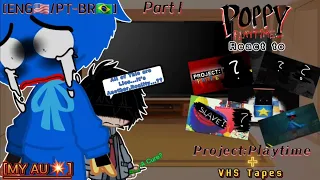 Poppy Playtime Reacts to "Project Playtime" + VHS Tapes | Part 1 | ENG/PT-BR | MY AU | Gacha Club