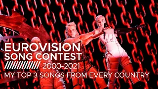 EUROVISION SONG CONTEST | MY TOP 3 SONGS FROM EACH COUNTRY 2000-2021