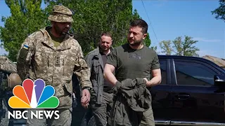Ukraine's Zelenskyy Visits Front-Line Towns In Donbas