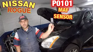Nissan Rogue How to replace MAF sensor FIX code P0101