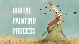 Digital Watercolor -  Painting Process - Watercolor Brushes