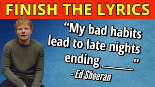 Can you Finish The Lyrics? - Ed Sheeran Hits Edition (2023) 🎵 | Music Quiz