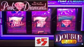 HIGH LIMIT OLD SCHOOL CASINO SLOTS: DOUBLE GOLD + PINK DIAMOND SLOT PLAY!