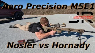 Aero precision 308 M5E1 Nosler vs Hornady Ammo Test