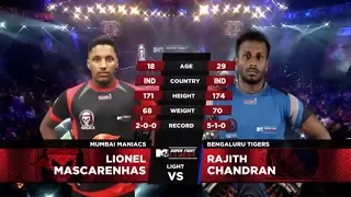 Mumbai Maniacs Vs Bengaluru Tigers | MTV Super Fight League | Lionel Mascarenhas Vs Rajith Chandran