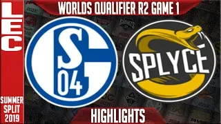 S04 vs SPY Highlights Game 1 | LEC Summeer 2019 Worlds Qualifier R2 | Schalke 04 vs Splyce