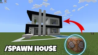 MINECRAFT BEDROCK!! HOW TO SPAWN A MODERN HOUSE USING COMMANDS USING FUNCTION