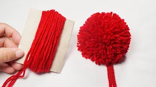 🌈How to make Wool POMPOM with Toilet Paper Cardboard😮😮