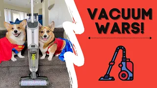 Talking corgis go to WAR with EVIL VACUUM! #shorts