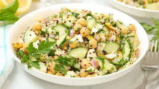 Chickpea, Cucumber & Feta Salad | Protein Packed Meal Prep Recipe