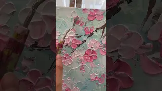 그림으로 꽃 놀이🌸 벚꽃 나이프화 / impasto painting / cherry blossoms using oill painting