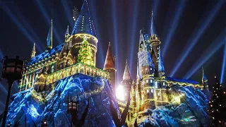 FULL “The Magic of Christmas at Hogwarts” Harry Potter projection show, Universal Orlando