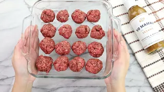 Sesame Marinated Meatballs | Yo Mama's Foods