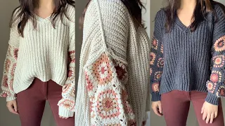 Chenille crochet oversized sweater