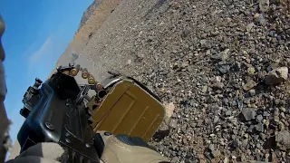 US Army Helmet Cam Shooting PKM full auto, Afghanistan