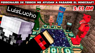 Minecraft pero personajes de terror me ayudan a pasar el juego a las 3:33 am | Especial Halloween