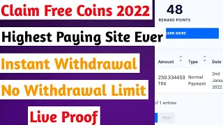 Claim Free Coins Every 0 Seconds 2022 | Instant Withdrawal Live Proof | Earn Money Online