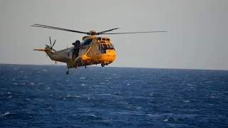 RAF Lossie Sea King helicopter Search and Rescue training on the Polarcus Naila