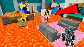 Minecraft: THE NEIGHBOR'S FLOOR IS LAVA!!! - Mini-Game