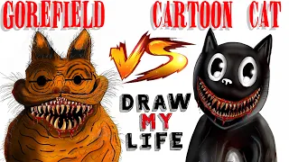 Cartoon cat vs Gorefield : Draw My Life